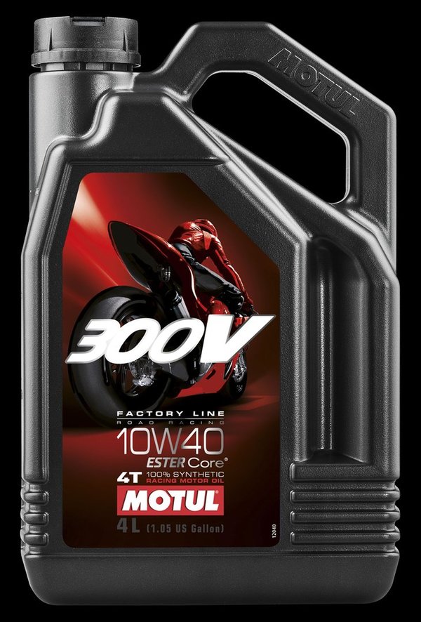 MOTUL-Racing Motoröl 300V - 4 Takt - 10W40 - 4 Liter - 100% Synthetic